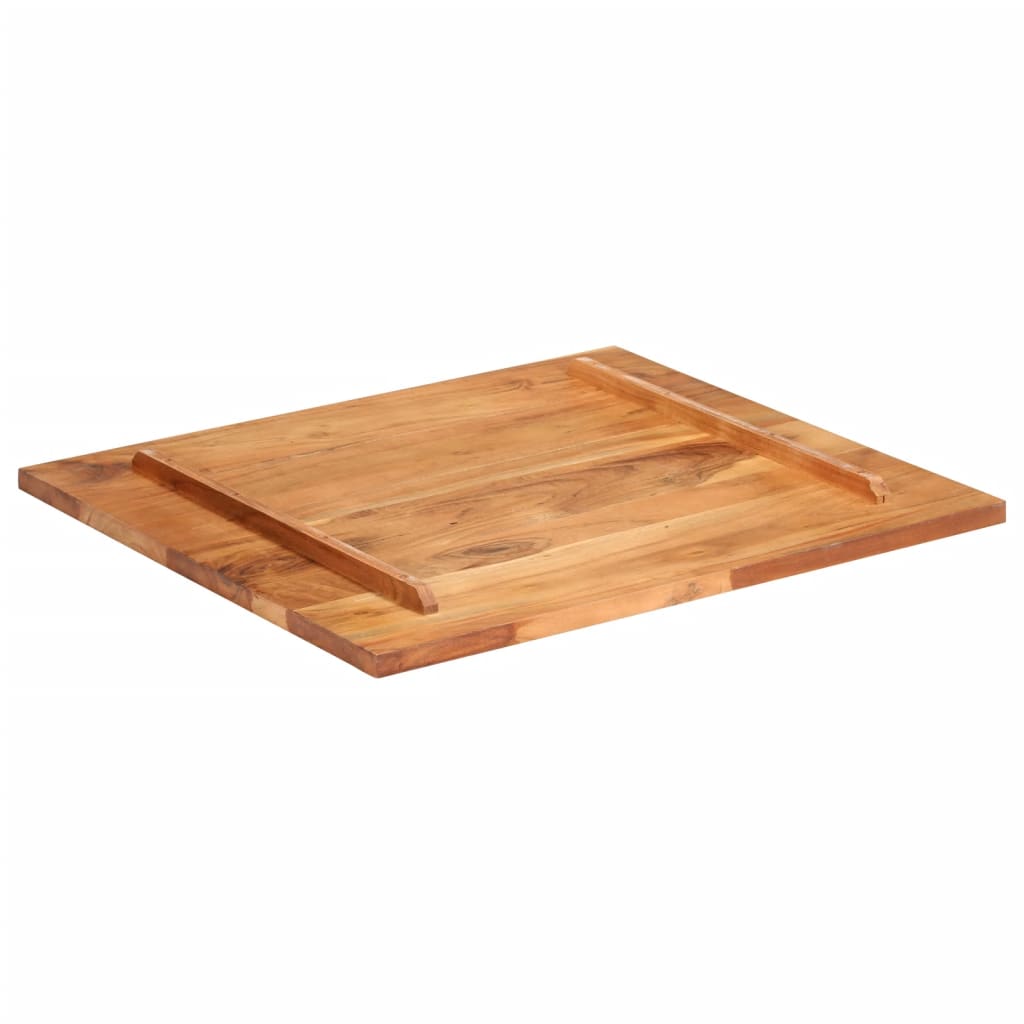 vidaXL Tampo de mesa madeira de acácia maciça 25-27 mm 70x80 cm