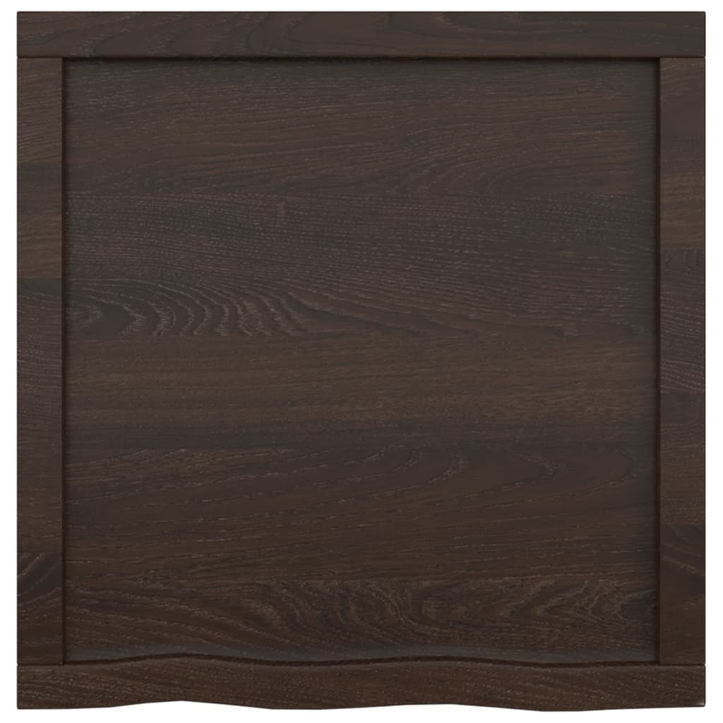 vidaXL Tampo de mesa 60x60x(2-4) cm carvalho tratado castanho-escuro