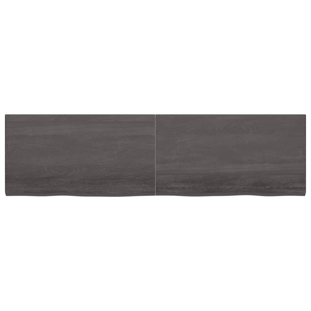 vidaXL Tampo de mesa 220x60x(2-4) cm carvalho tratado castanho-escuro