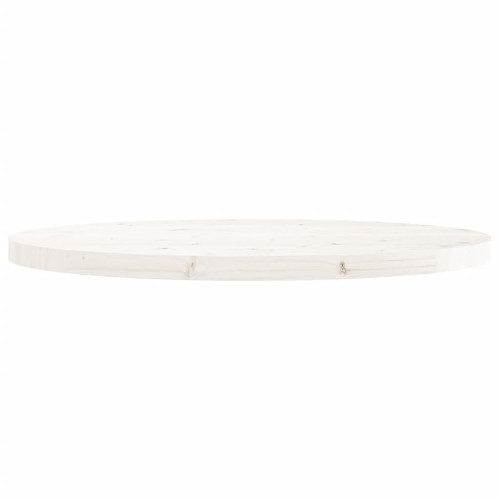 vidaXL Tampo de mesa redondo Ø90x3 cm madeira de pinho maciça branco