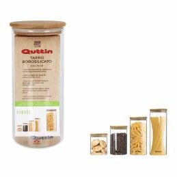 Quttin|Frasco Quttin Bamboo Vidro de Borosilicato Silicone 1,25 L 10,2 x 22,8 cm (12 Unidades) (9,5 x 21 cm)