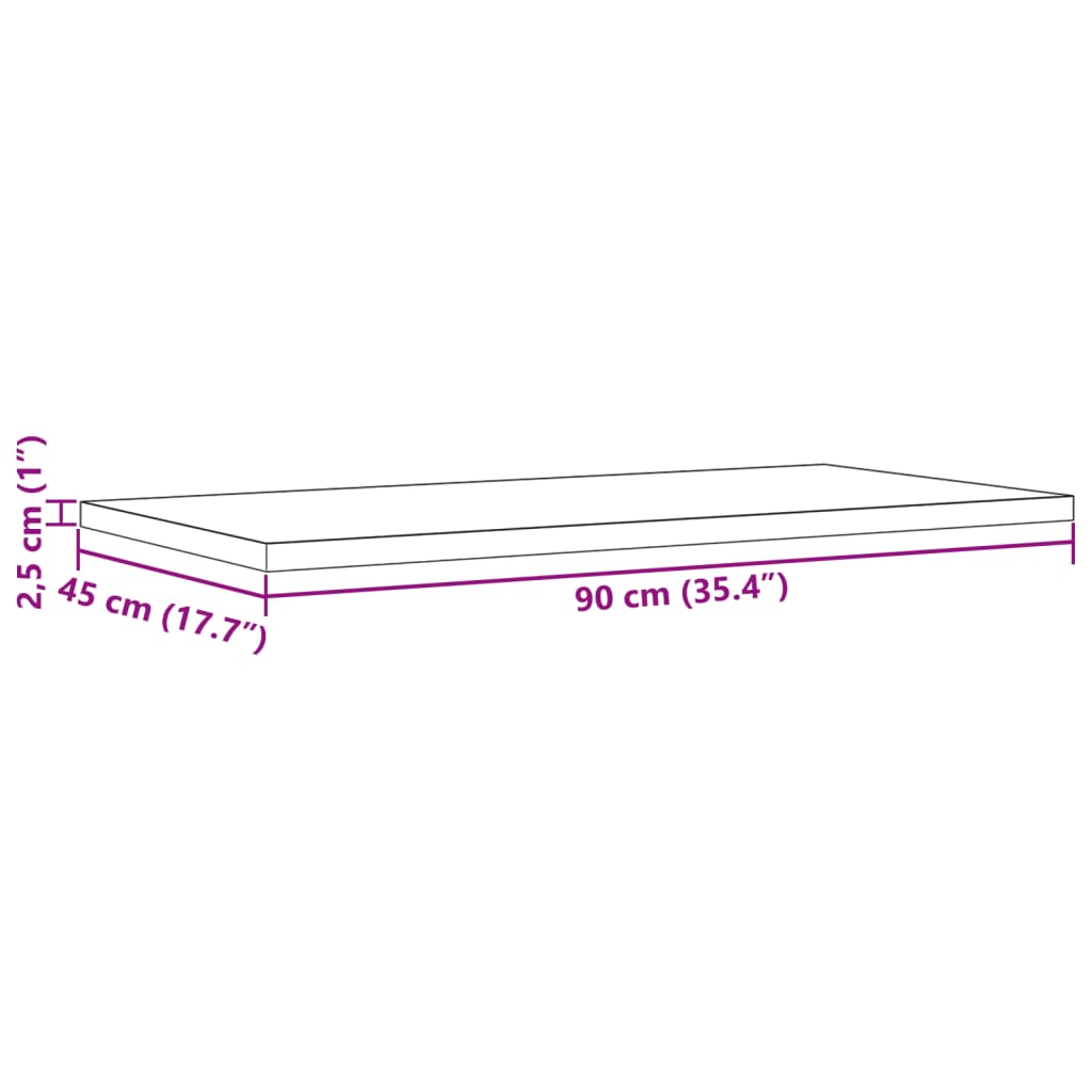 vidaXL Tampos de mesa retangulares 2 pcs 90x45x2,5 cm pinho maciço