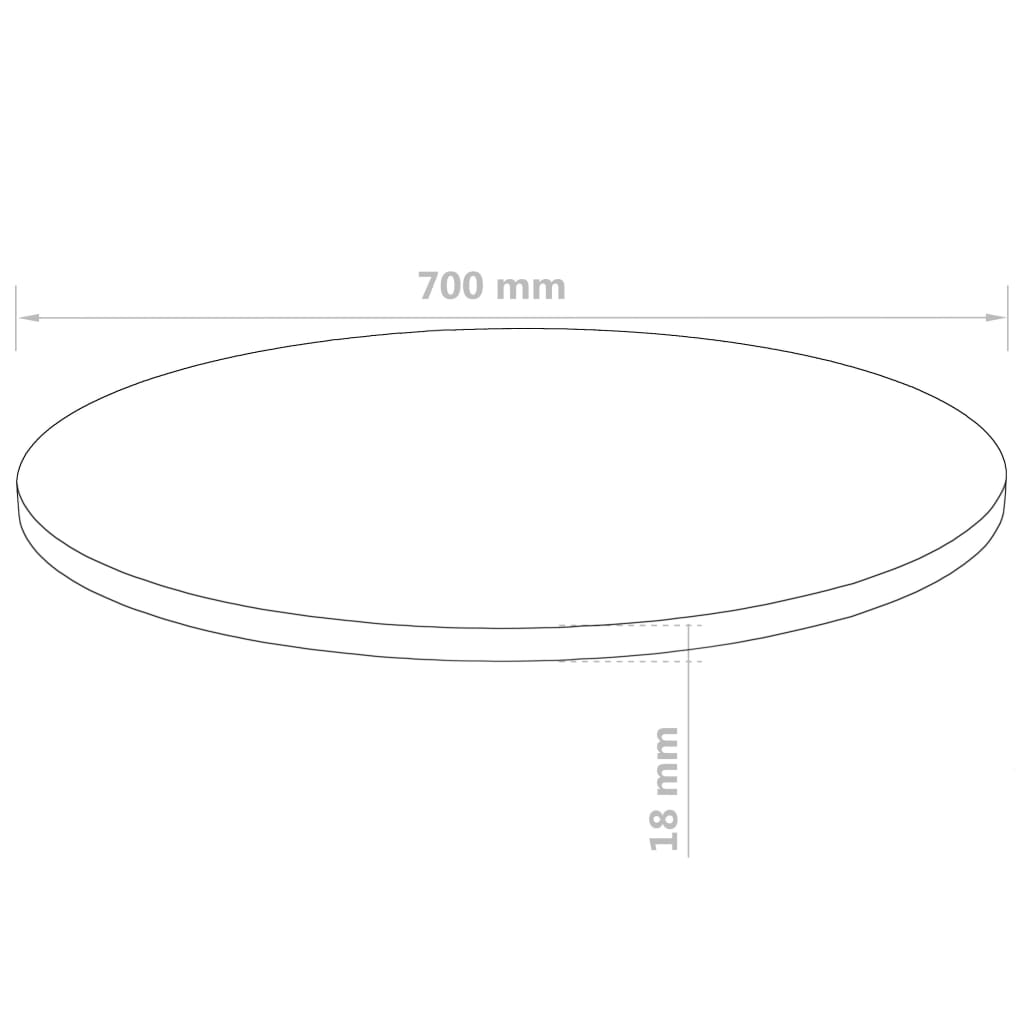 vidaXL Tampo de mesa em MDF redondo 700x18 mm