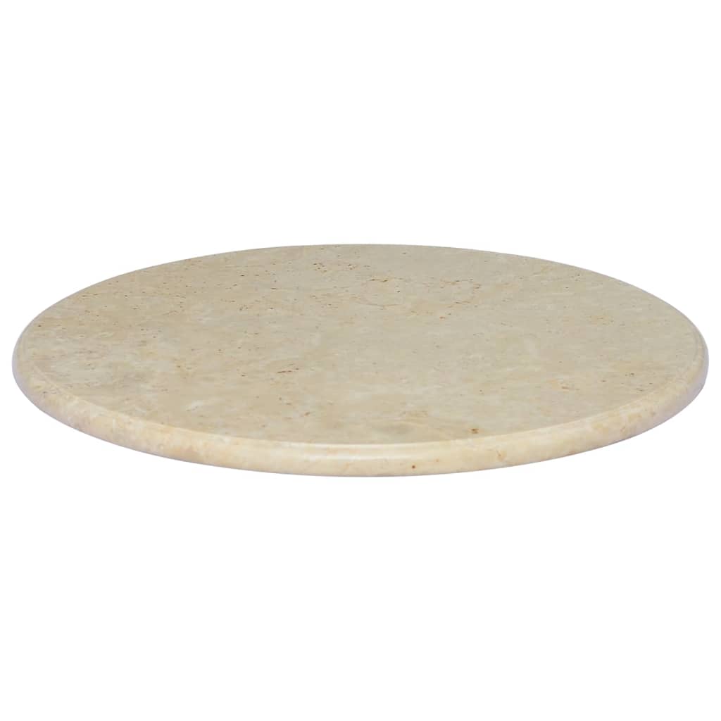 vidaXL Tampo de mesa Ø60x2,5 cm mármore cor creme