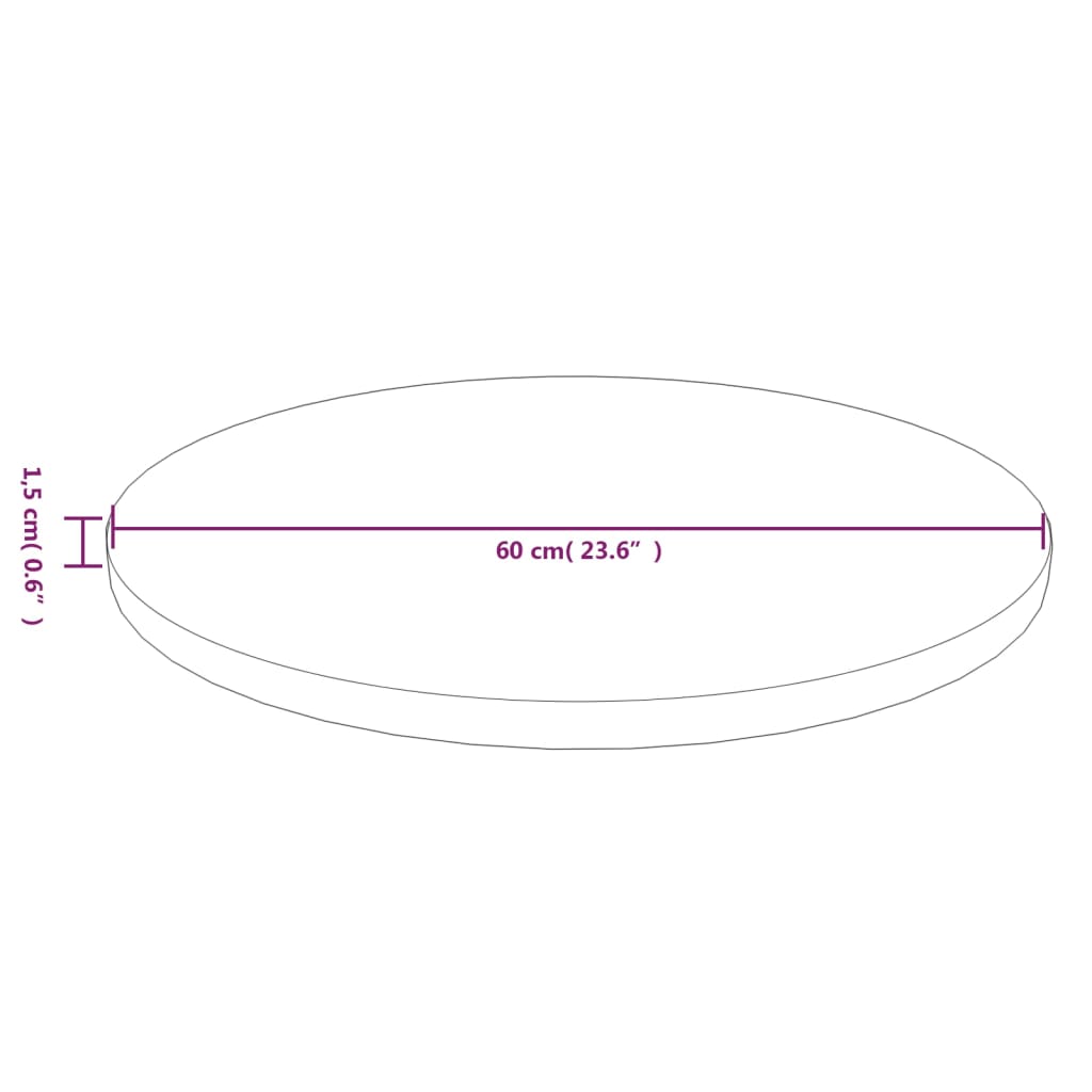 vidaXL Tampo mesa redondo Ø60x1,5 cm carvalho tratado castanho-escuro