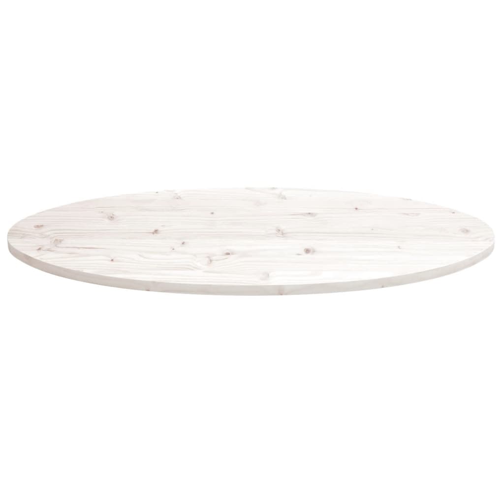 vidaXL Tampo de mesa oval 100x50x2,5 cm madeira de pinho maciça branco