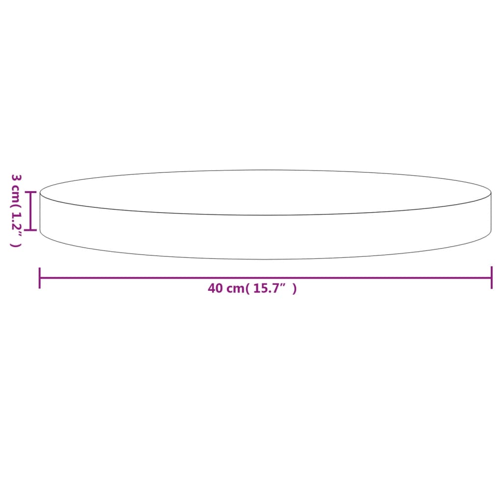 vidaXL Tampo de mesa redondo Ø40x3 cm madeira de pinho maciça