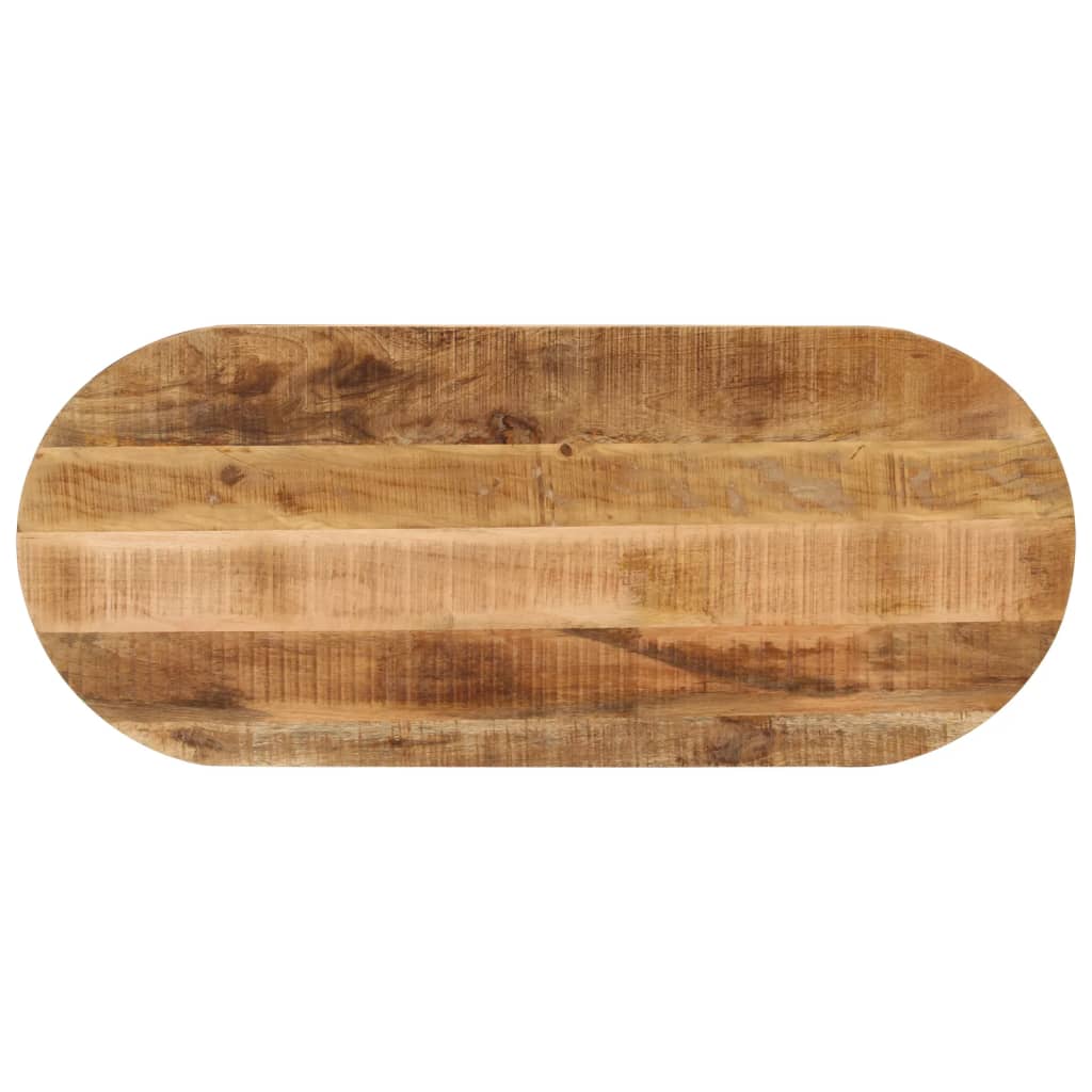 vidaXL Tampo de mesa oval 90x40x3,8cm madeira mangueira áspera maciça