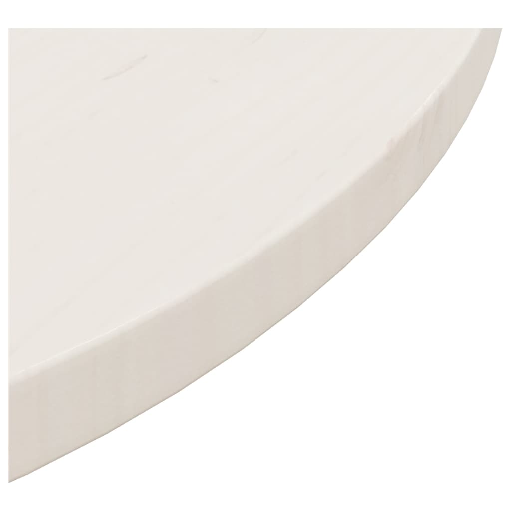 vidaXL Tampo de mesa pinho maciço Ø60x2,5 cm branco