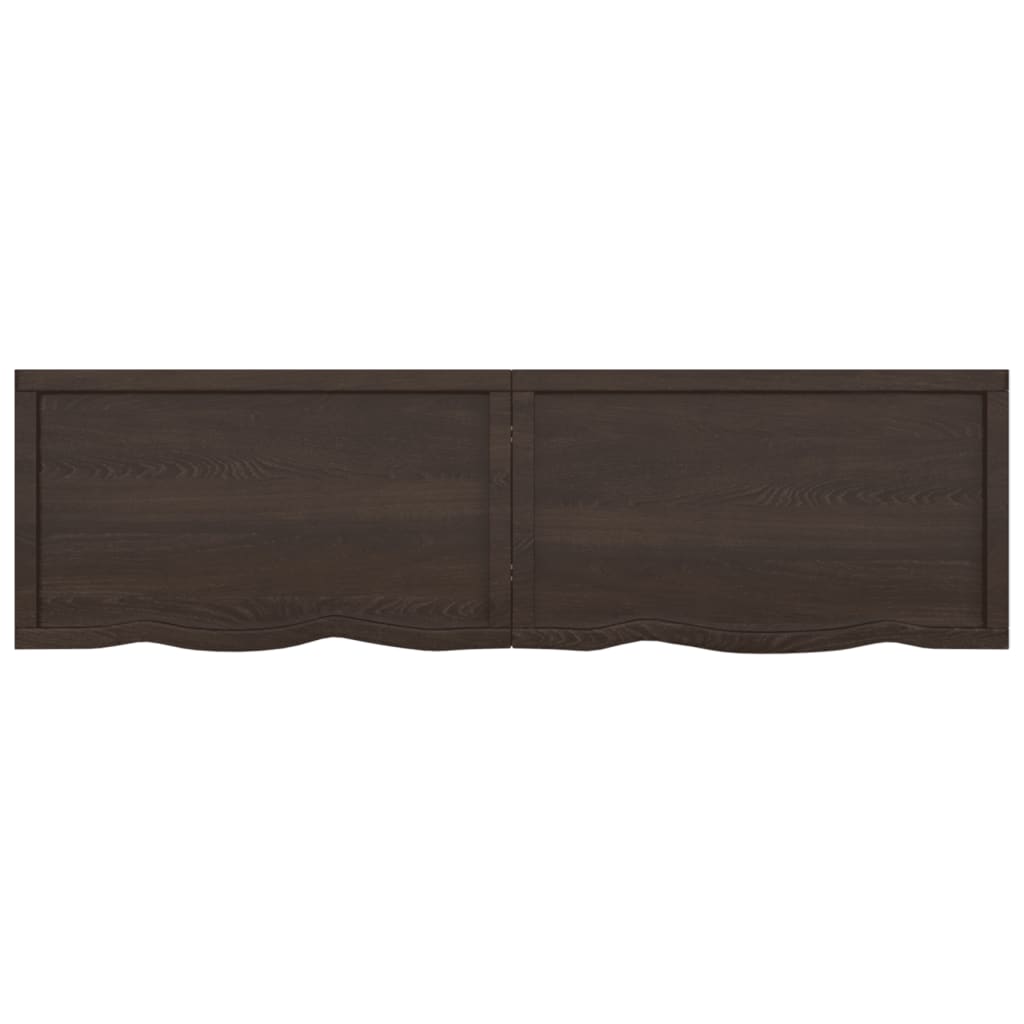 vidaXL Tampo de mesa 180x50x(2-6) cm carvalho tratado castanho-escuro