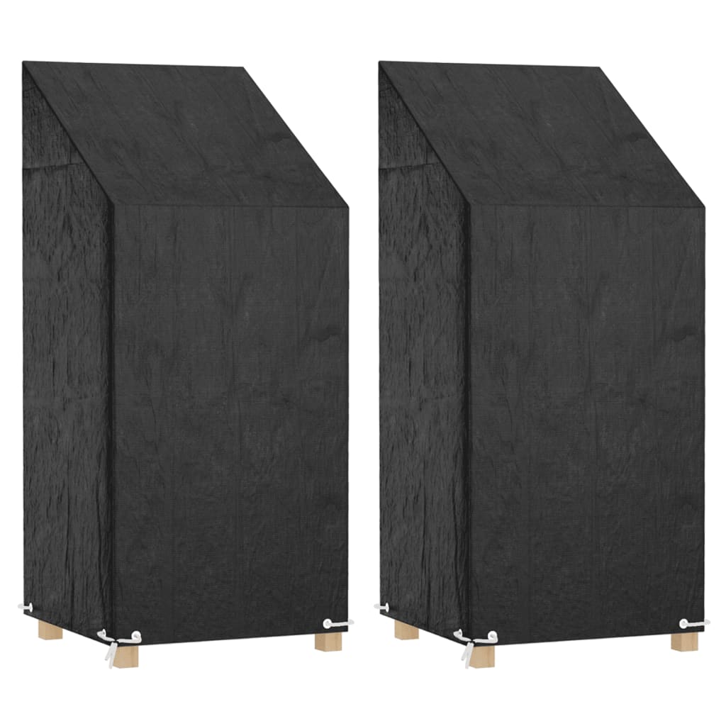 vidaXL Capas cadeiras jardim 2 pcs 8 ilhós 65x65x110/150cm polietileno