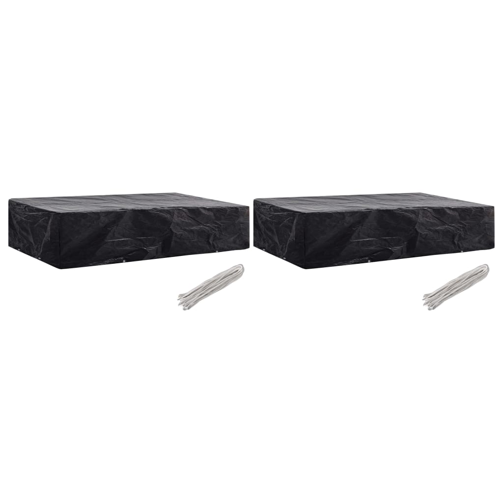 vidaXL Capa para espreguiçadeira de jardim 2 pcs 8 ilhós 218x77x55 cm