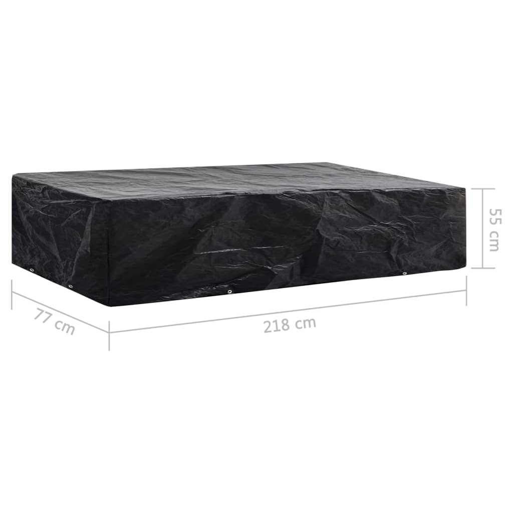 vidaXL Capa para espreguiçadeira de jardim 2 pcs 8 ilhós 218x77x55 cm