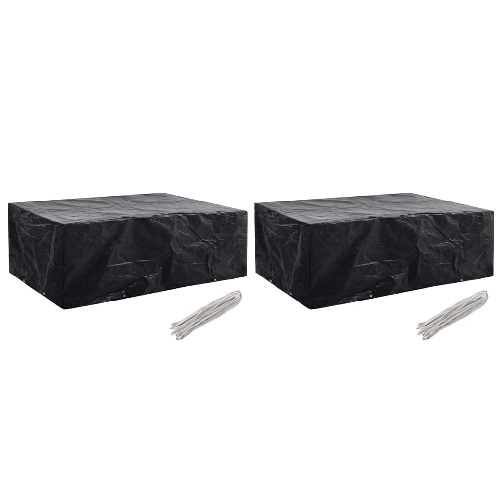 vidaXL Capas para mobiliário de jardim 2 pcs 8 ilhós 242x162x100 cm