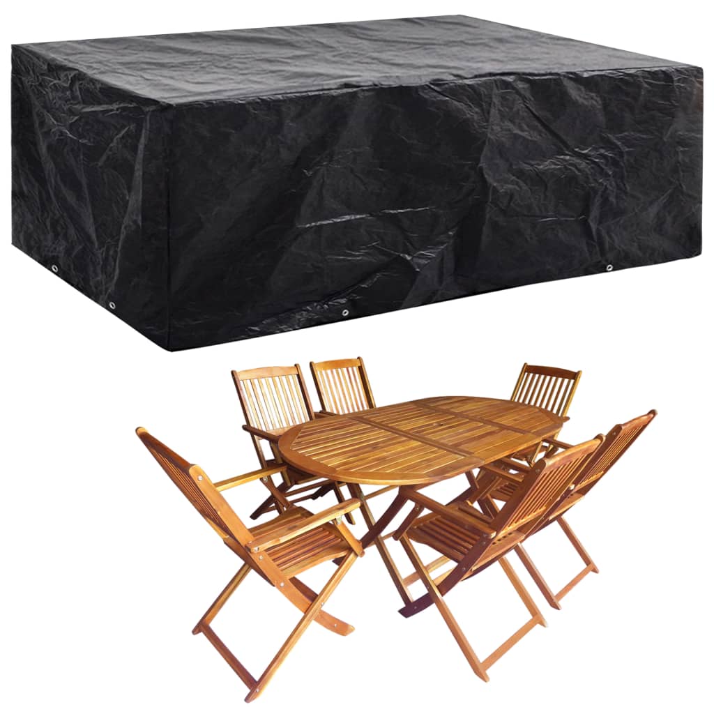 vidaXL Capas para mobiliário de jardim 2 pcs 8 ilhós 242x162x100 cm