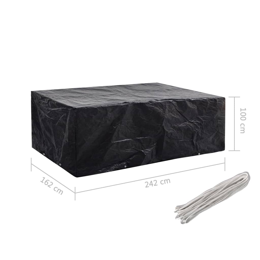 vidaXL Capas para mobiliário de jardim 2 pcs 8 ilhós 242x162x100 cm