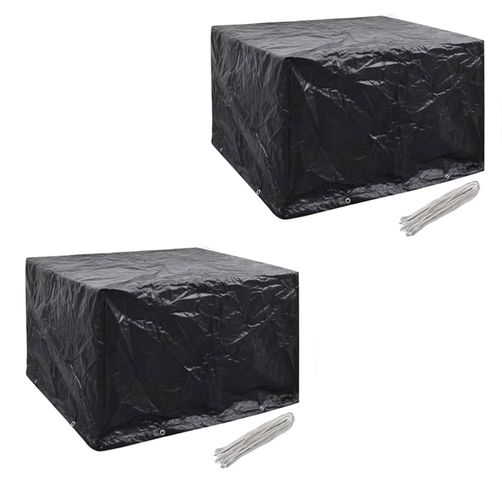 vidaXL Conjunto capas p/ mobiliário jardim 2 pcs 8 ilhós 113x113 cm