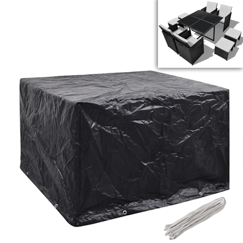 vidaXL Conjunto capas p/ mobiliário jardim 2 pcs 8 ilhós 113x113 cm