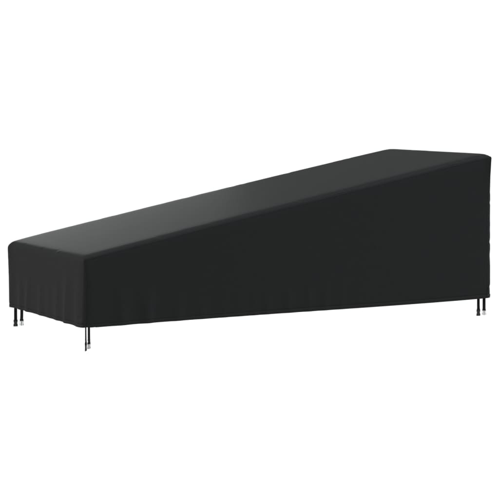 vidaXL Capa para espreguiçadeira 203x81x25/63 cm 420D oxford preto