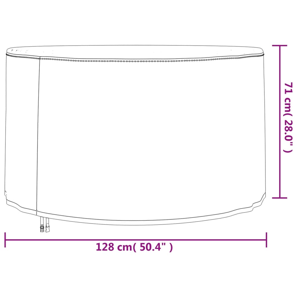 vidaXL Capas p/ mobília de jardim 2 pcs Ø 128x71 cm 420D oxford