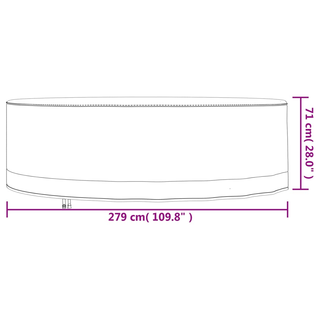 vidaXL Capas p/ mobília de jardim 2 pcs Ø 279x71 cm tecido oxford 600D