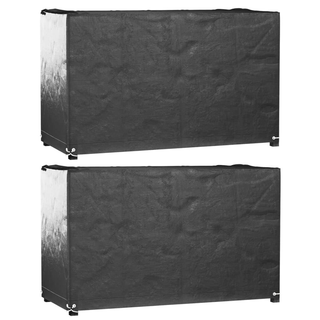 vidaXL Capas p/ mobília de jardim 2 pcs 8 ilhós 125x55x75cm retangular