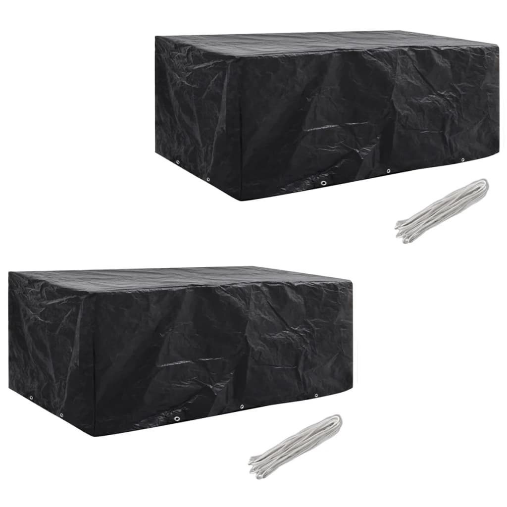 vidaXL Conjunto capas p/ mobiliário jardim 2 pcs 10 ilhós 229x113 cm