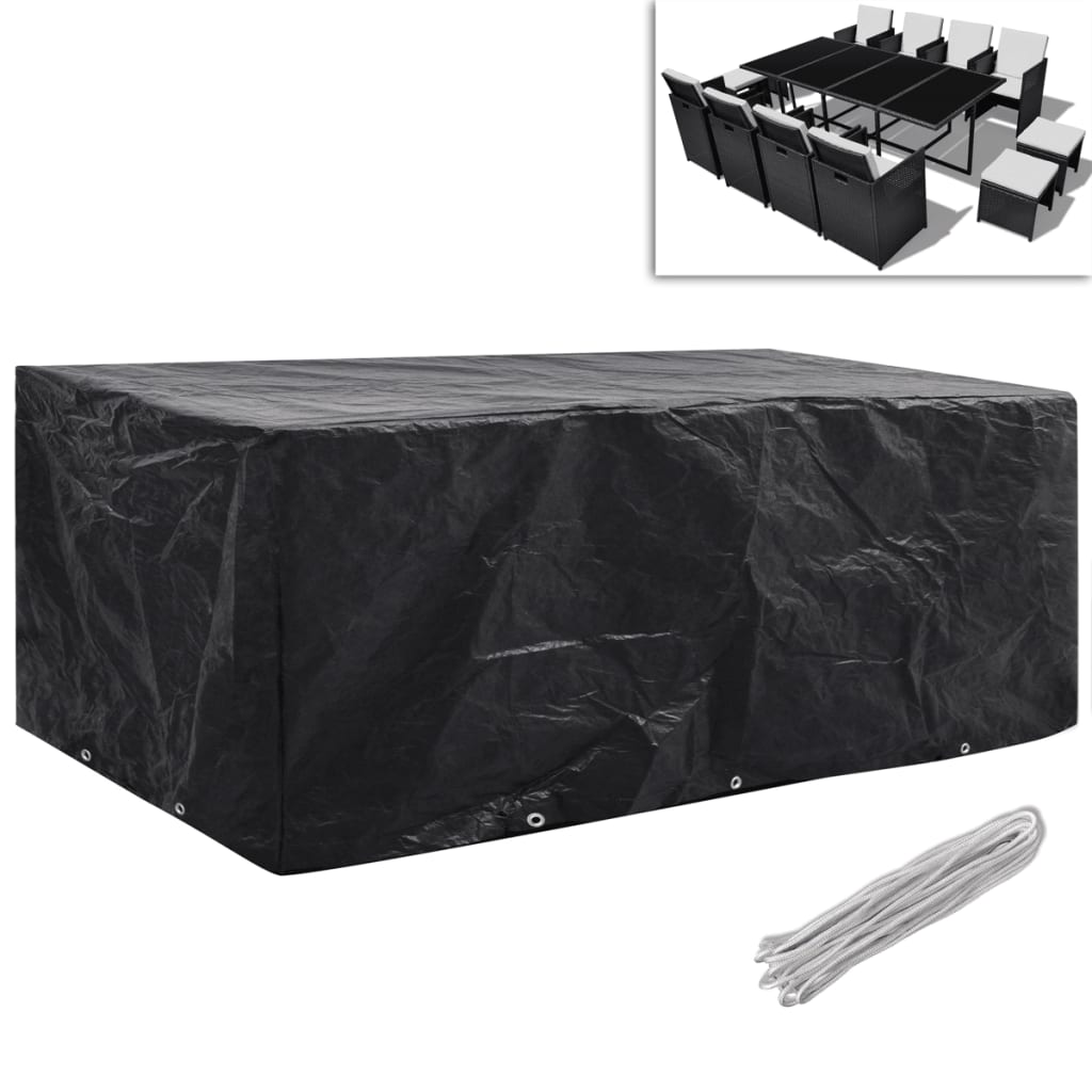 vidaXL Conjunto capas p/ mobiliário jardim 2 pcs 10 ilhós 229x113 cm