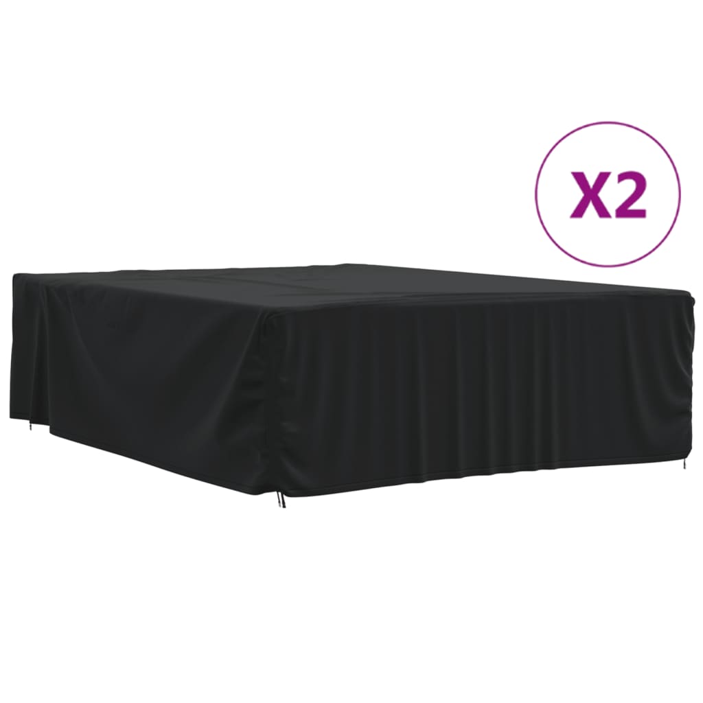 vidaXL Capas p/ mobília de jardim 2pcs 350x260x90 cm 420D oxford preto