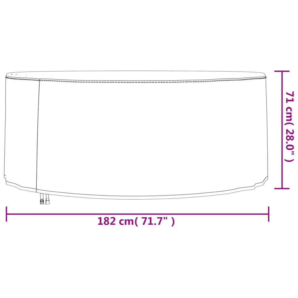 vidaXL Capas p/ mobília de jardim 2 pcs Ø 182x71 cm tecido oxford 420D