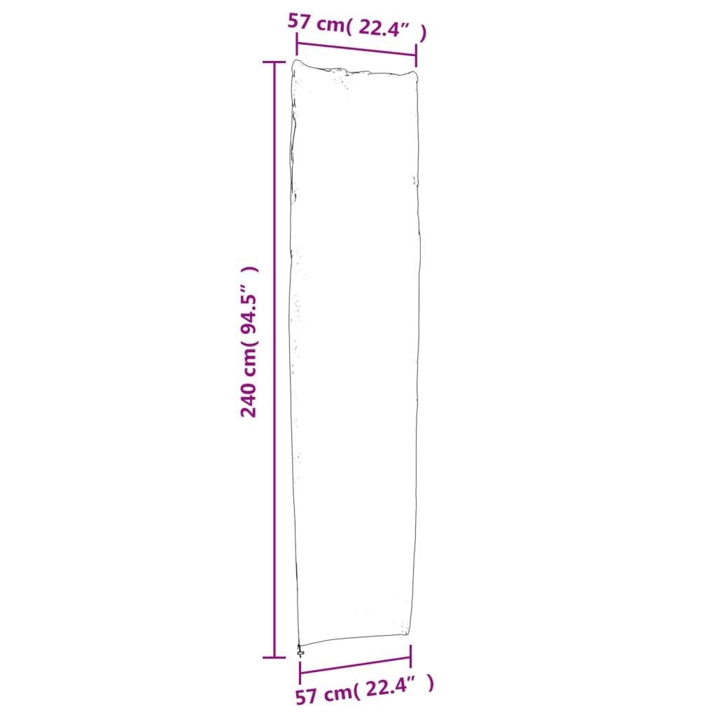 vidaXL Capas para guarda-sol de jardim 2 pcs 240x57/57 cm oxford 420D