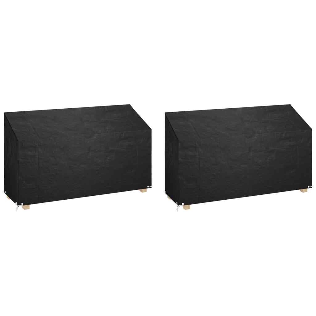 vidaXL Capas p/ banco jardim 2 pcs 12 ilhós 210x70x70/88cm polietileno