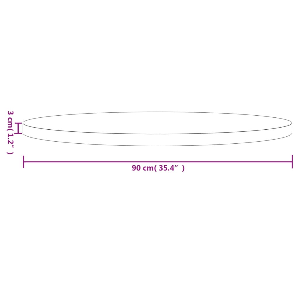 vidaXL Tampo de mesa redondo Ø90x3 cm madeira de pinho maciça preto