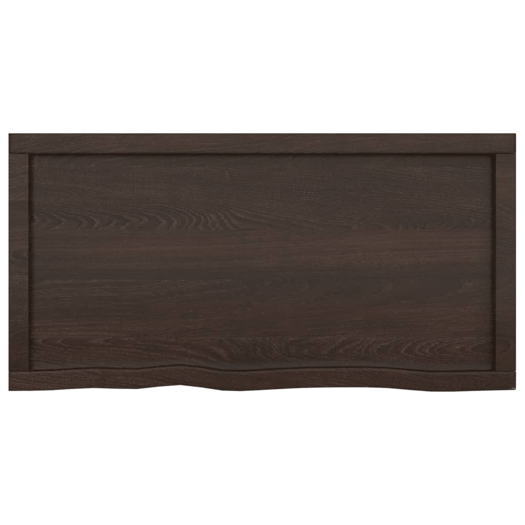 vidaXL Tampo de mesa 100x50x(2-4) cm carvalho tratado castanho-escuro