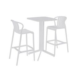 Home ESPRIT|Conjunto de mesa com 2 cadeiras Home ESPRIT Branco Metal Polipropileno 60 x 60 x 102 cm