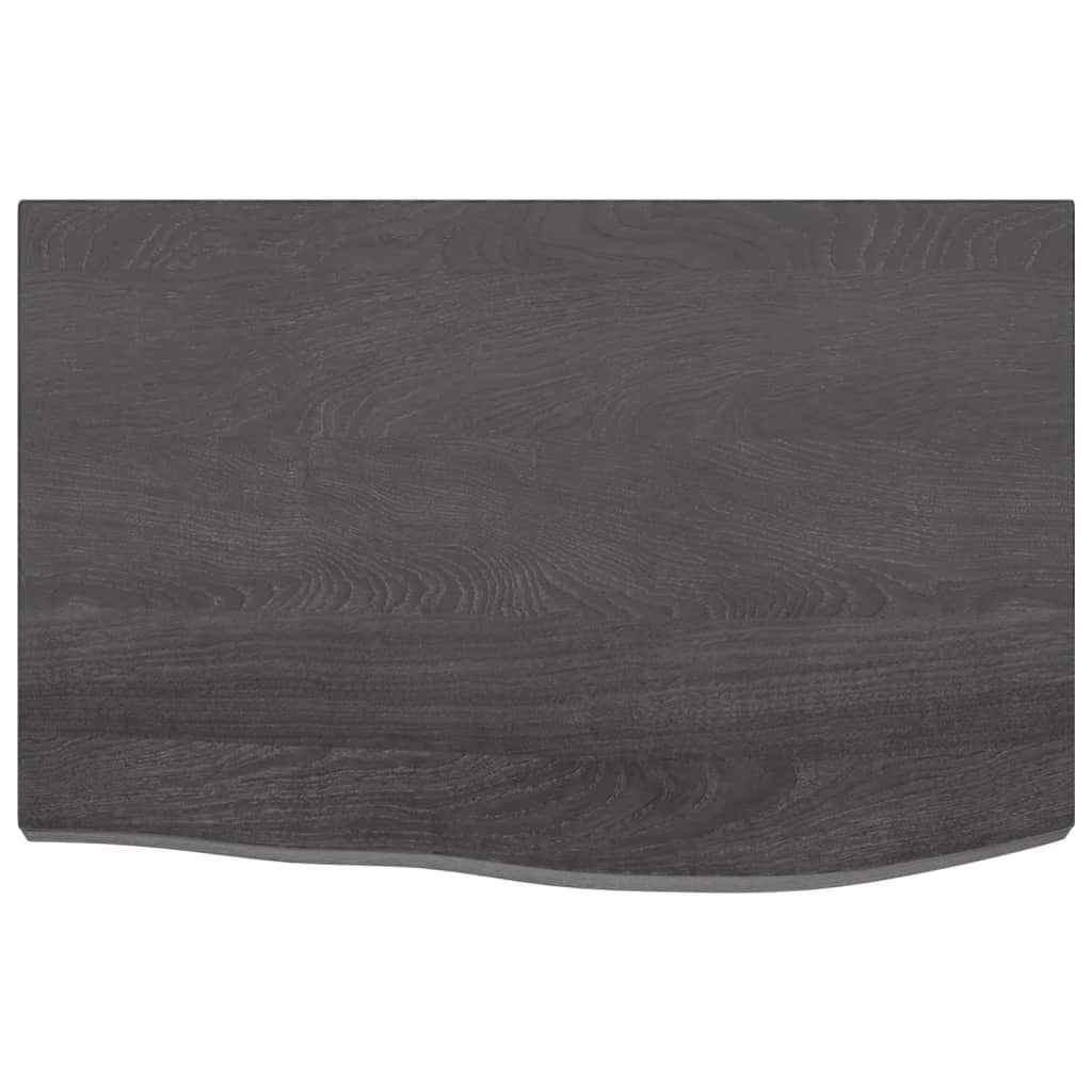 vidaXL Tampo de mesa 60x40x(2-4) cm carvalho tratado castanho-escuro