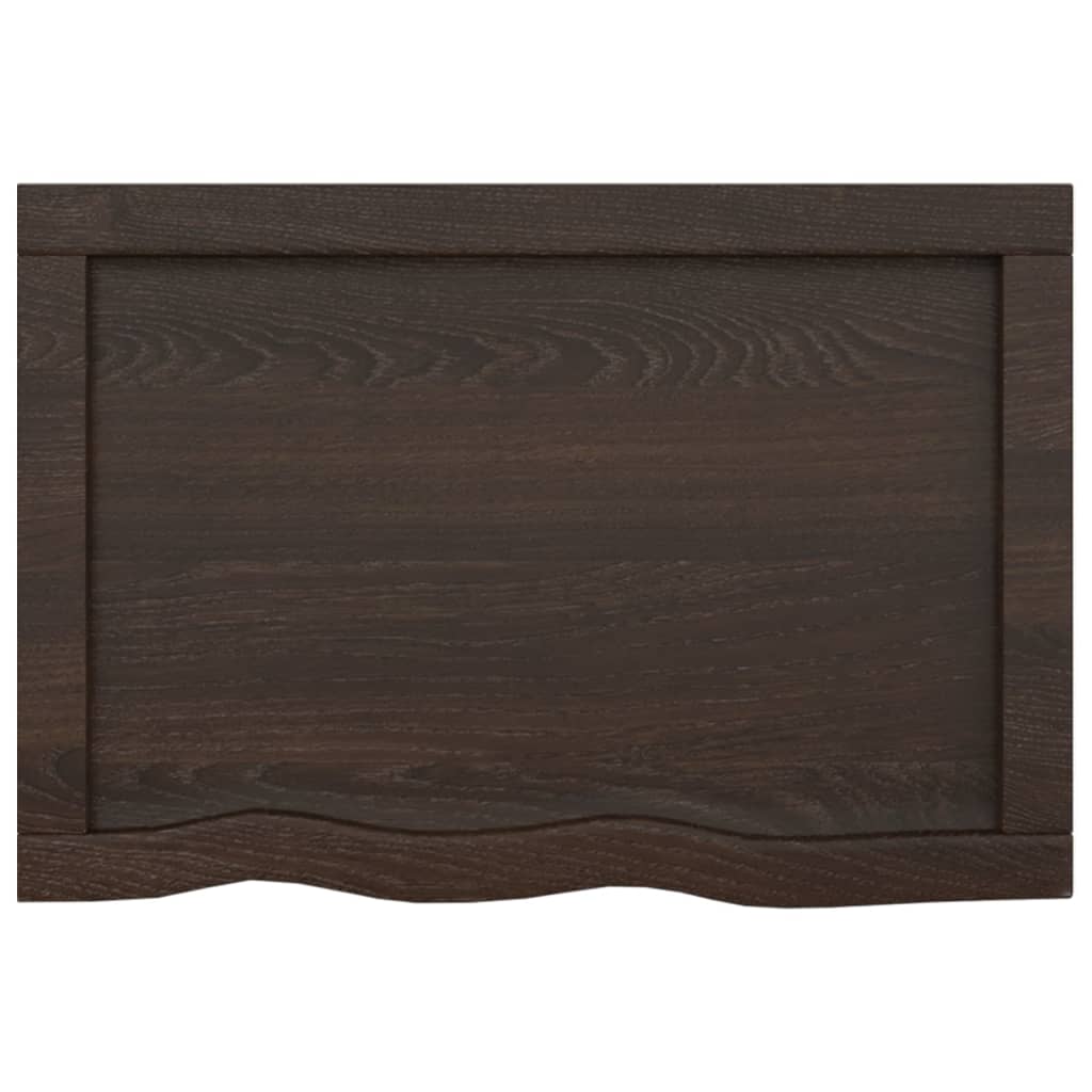 vidaXL Tampo de mesa 60x40x(2-4) cm carvalho tratado castanho-escuro