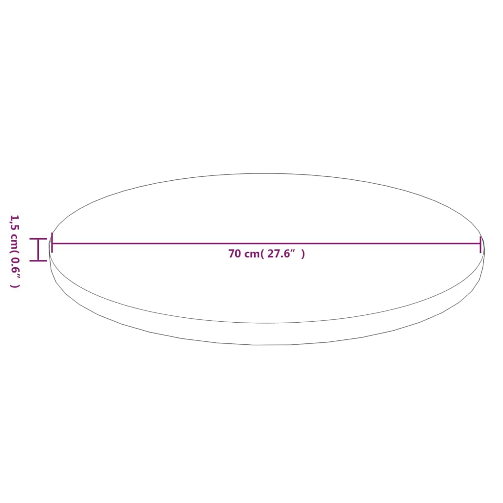 vidaXL Tampo mesa redondo Ø70x1,5 cm carvalho tratado castanho-escuro