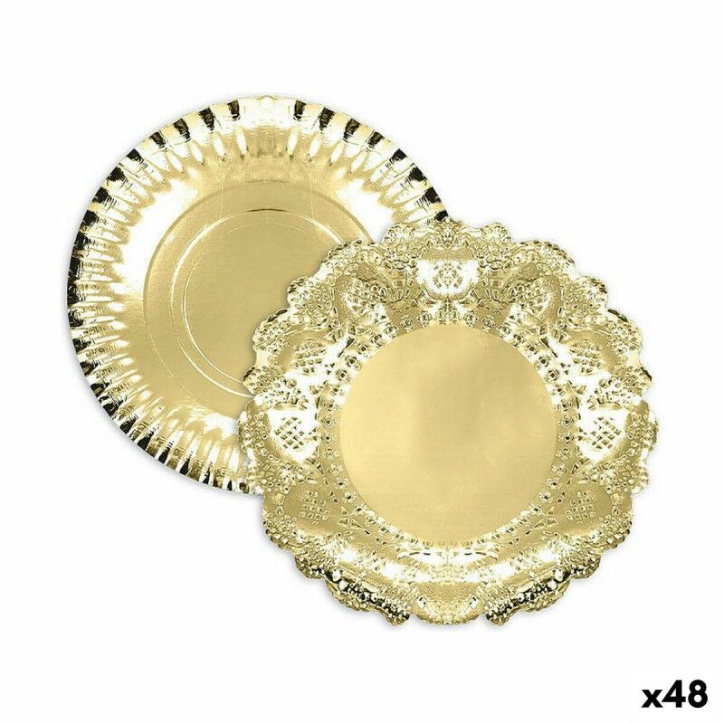 Algon|bandeja de aperitivos Algon Dourado Redonda 35 x 35 x 2 cm (48 Unidades) Algon|bandeja de aperitivos Algon Dourado Redonda 35 x 35 x 2 cm (48 Unidades)