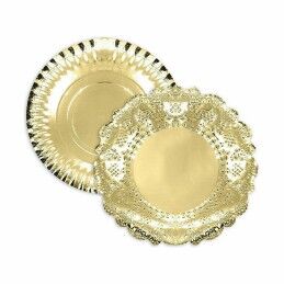 Algon|bandeja de aperitivos Algon Dourado Redonda 35 x 35 x 2 cm (48 Unidades)