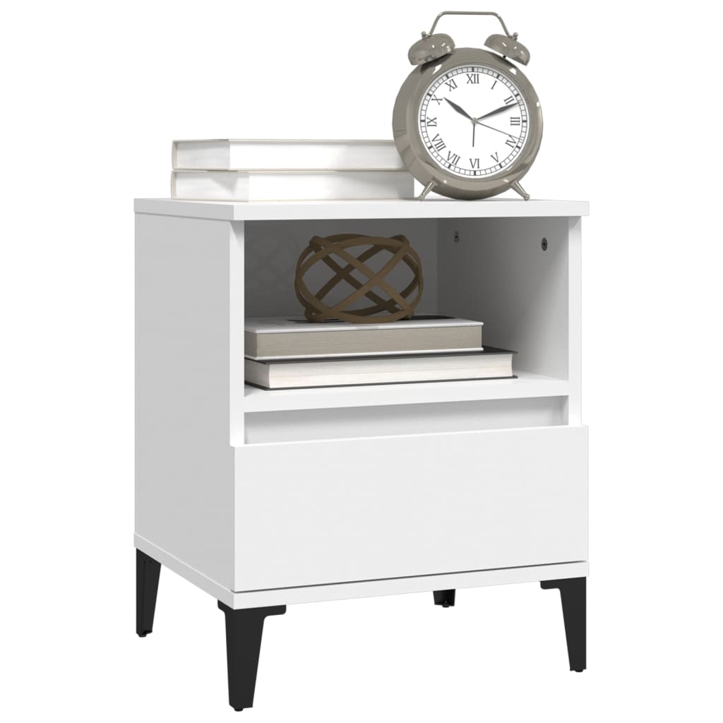 vidaXL Mesa de cabeceira 40x35x50 cm branco