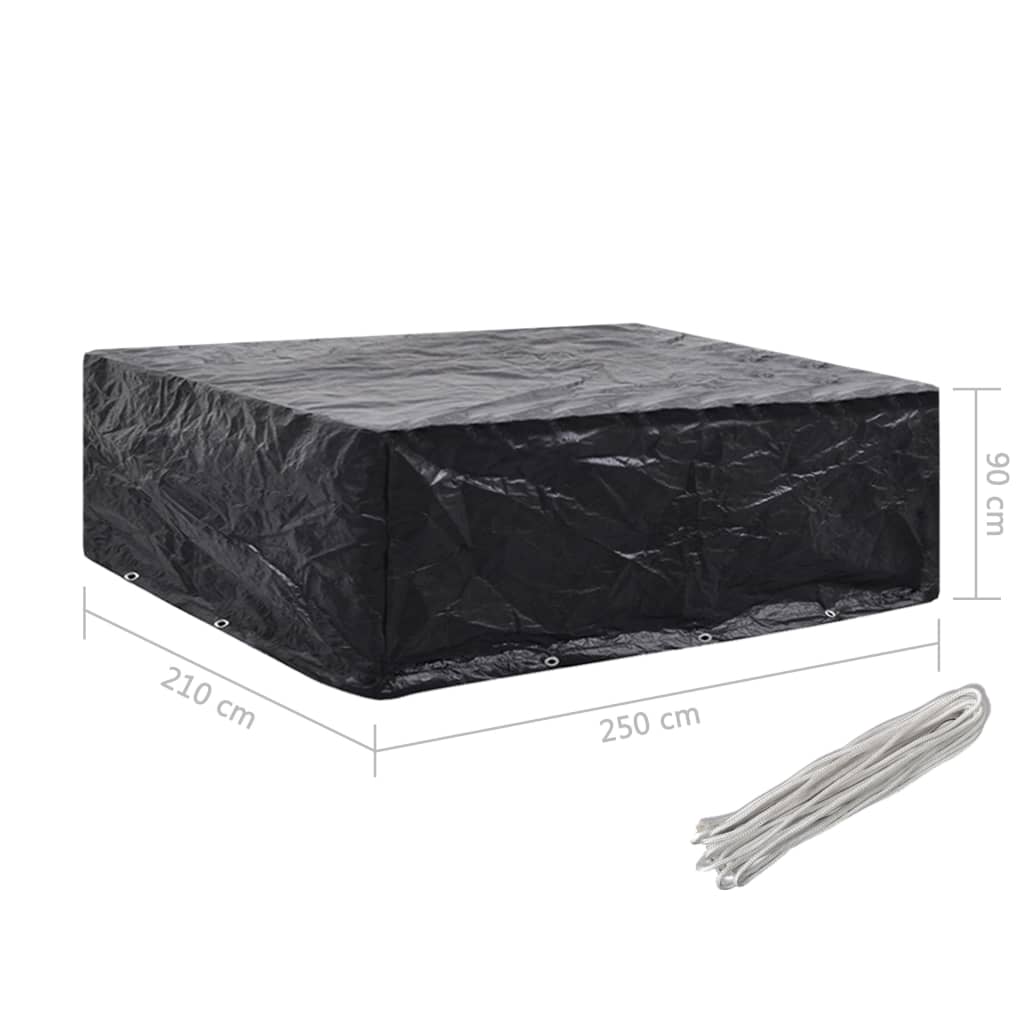 vidaXL Capas para mobiliário de jardim 2 pcs 8 ilhós 250x210x90 cm