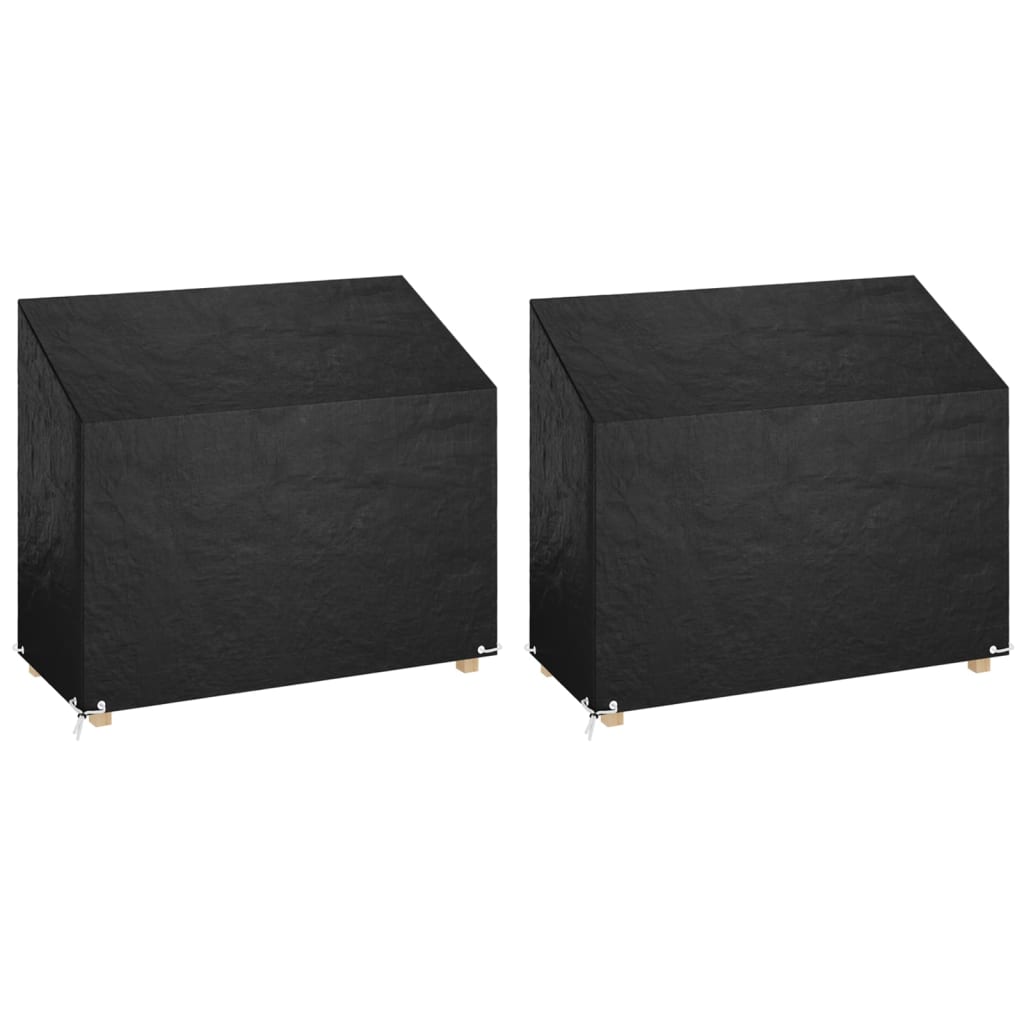 vidaXL Capas p/ banco jardim 2 pcs 8 ilhós 160x70x70/88 cm polietileno