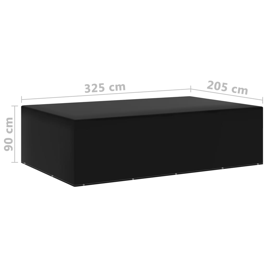 vidaXL Capas para mobiliário de jardim 2 pcs c/ 12 ilhós 325x205x90 cm