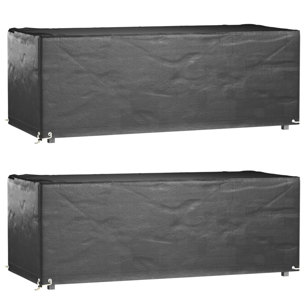 vidaXL Capas p/ mobília de jardim 2 pcs 8 ilhós 192x82x65cm retangular