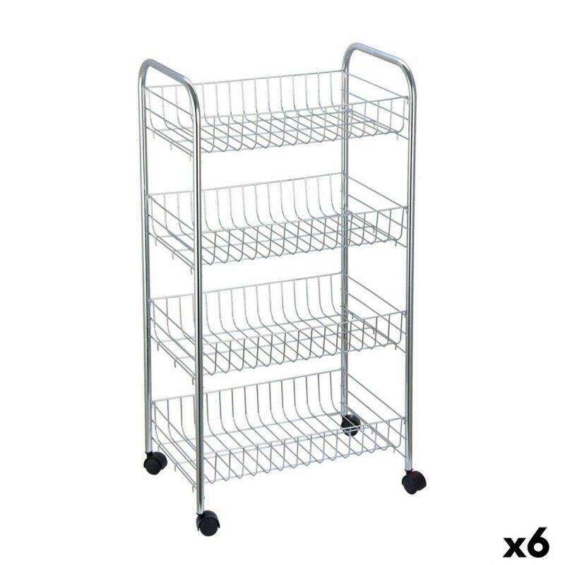 Confortime|Carrinho de Vegetais Confortime Prateado Metal 41 x 26,5 x 76 cm (6 Unidades) Confortime|Carrinho de Vegetais Confortime Prateado Metal 41 x 26,5 x 76 cm (6 Unidades)