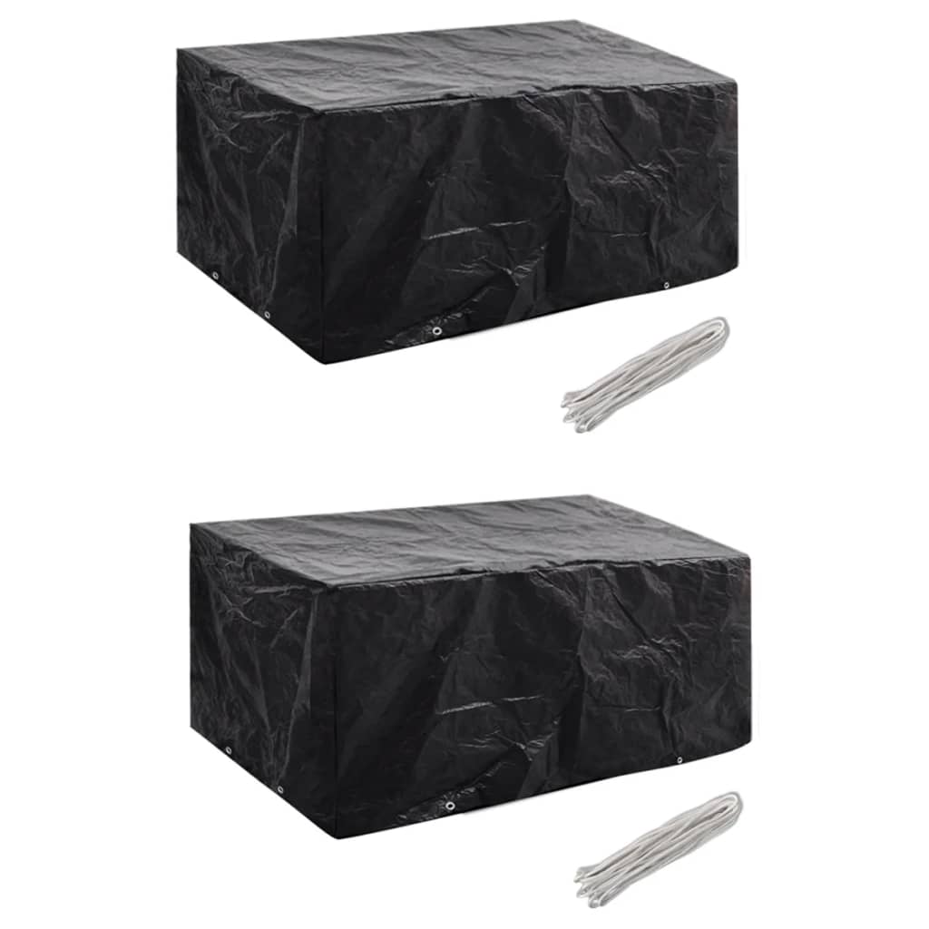 vidaXL Conjunto capas p/ mobiliário jardim 2 pcs 8 ilhós 180x140 cm