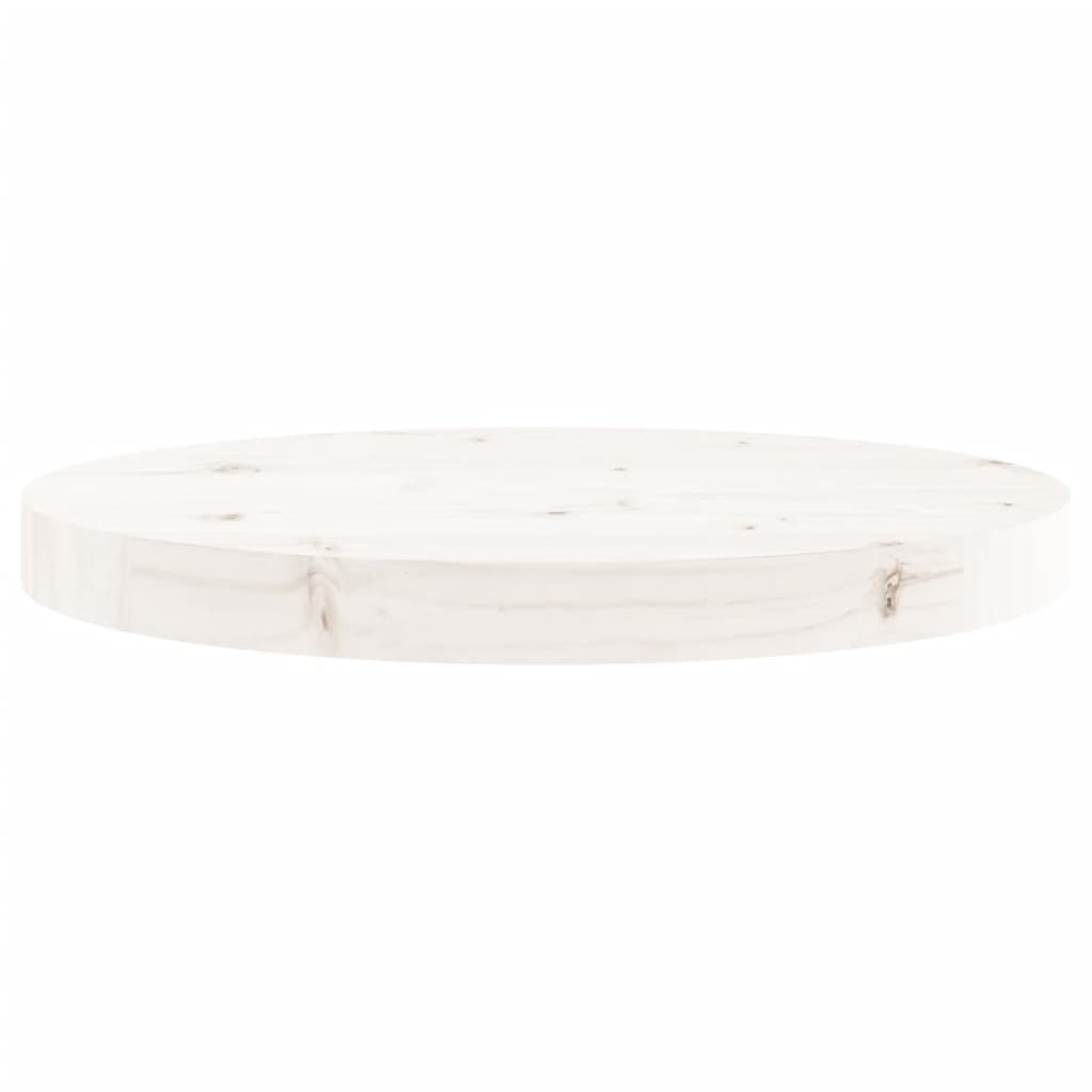 vidaXL Tampo de mesa redondo Ø40x3 cm madeira de pinho maciça branco