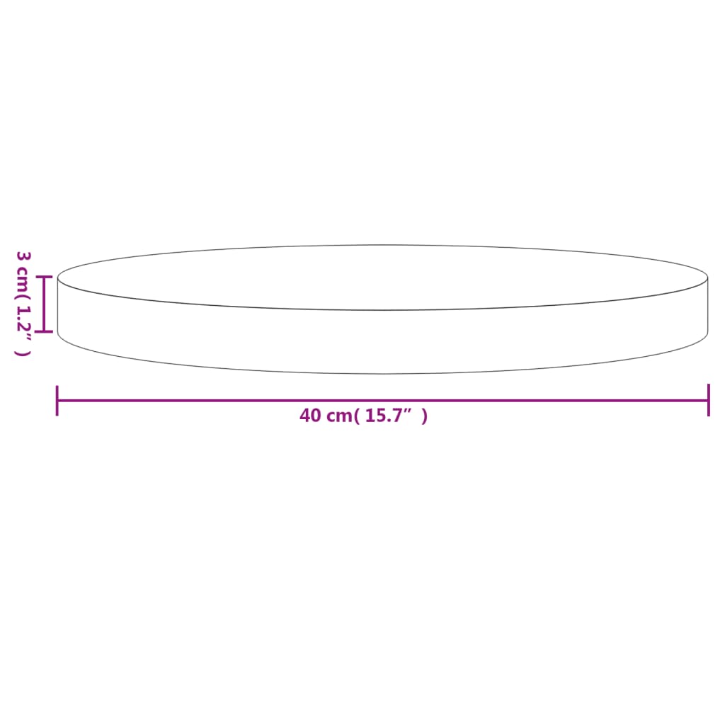 vidaXL Tampo de mesa redondo Ø40x3 cm madeira de pinho maciça branco