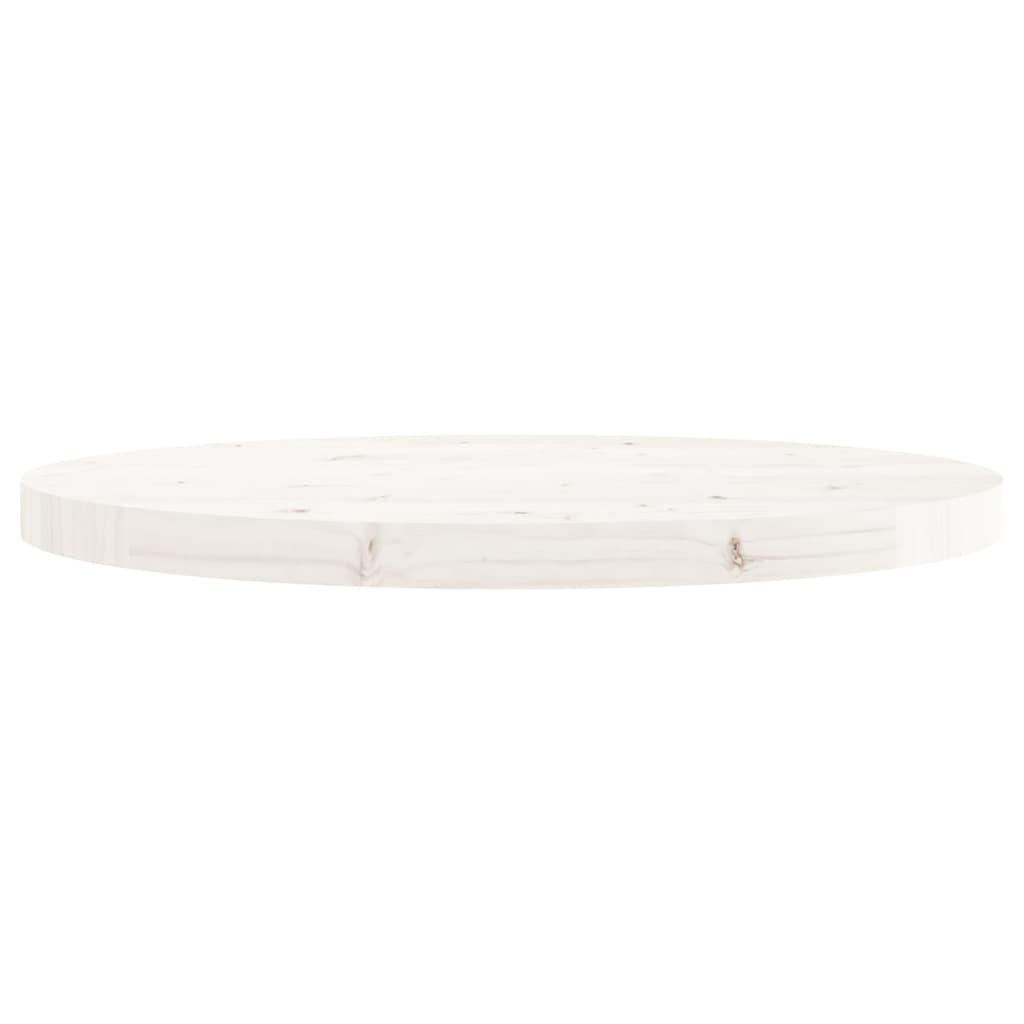 vidaXL Tampo de mesa redondo Ø60x3 cm madeira de pinho maciça branco